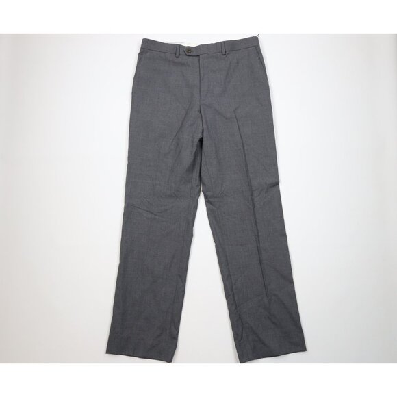 Deadstock Vintage Ralph Lauren Mens 34x33 Wool Knit Wide Leg Chino Pants Gray - Picture 1 of 13